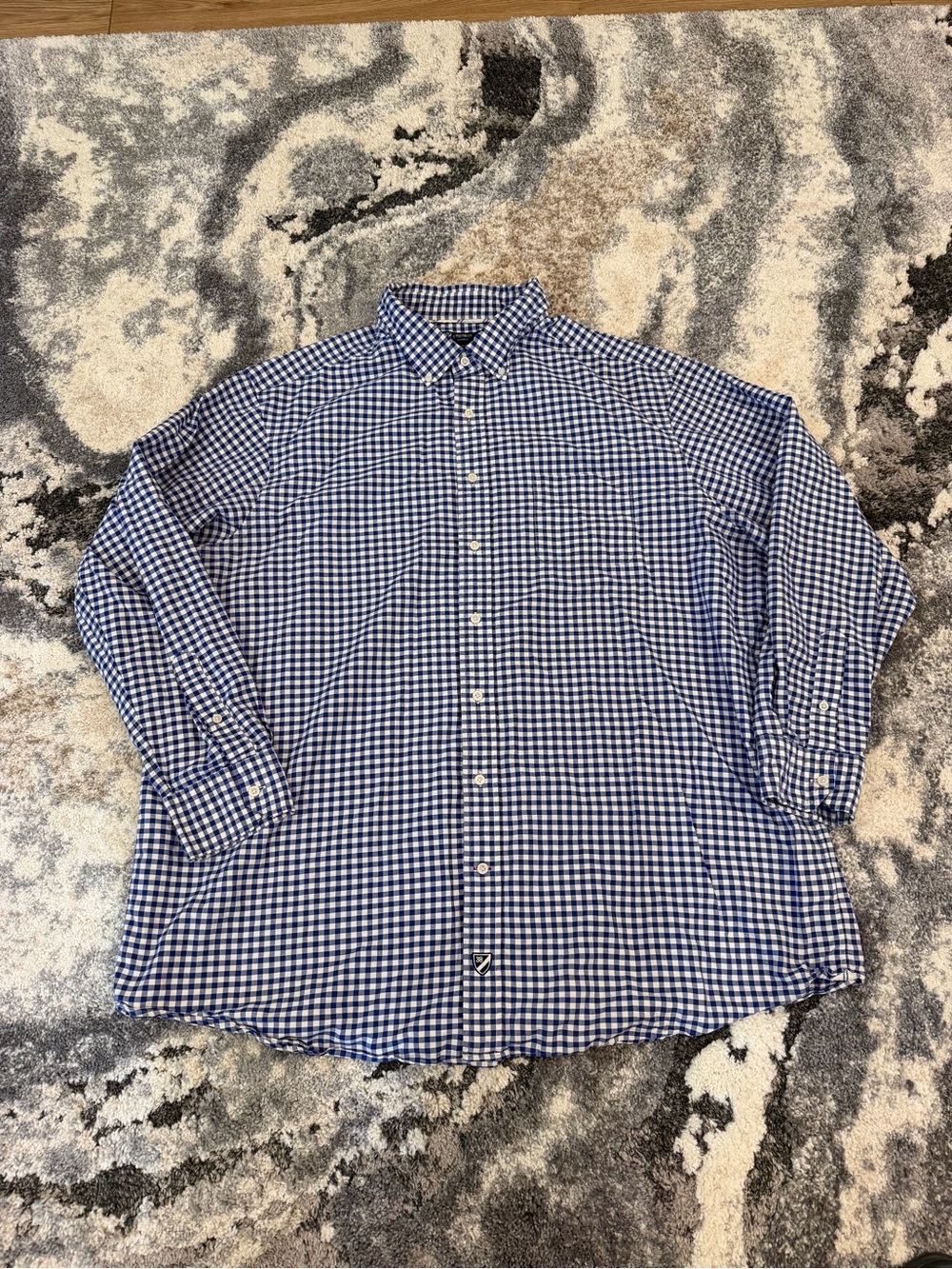 Daniel Cremieux Blue and White Gingham Button-Down Shirt